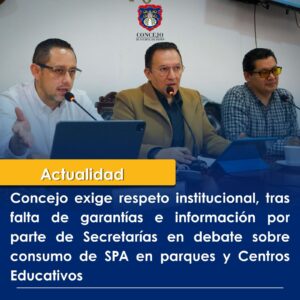 Lee más sobre el artículo CONCEJO MUNICIPAL EXPRESA PREOCUPACIÓN POR AUSENCIA INSTITUCIONAL EN DEBATE SOBRE CONSUMO DE SUSTANCIAS PSICOACTIVAS